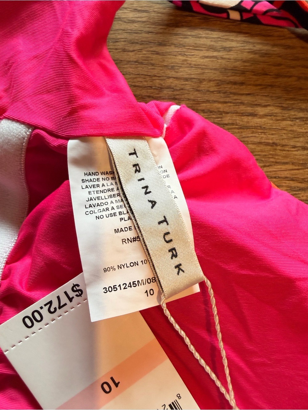 Trina Turk Pink & Orange Patterned One-Piece Swimsuit - Picture 10 of 10